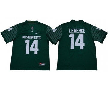 Spartans #14 Brian Lewerke Green Limited Stitched NCAA Jersey