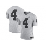 2016 Men's Heather Gray Michigan Wolverines Jim Harbaugh #4 College Football Limited Jerseys - Gridiron Gray II