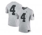 2016 Men's Heather Gray Michigan Wolverines Jim Harbaugh #4 College Football Limited Jerseys - Gridiron Gray II