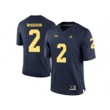 2016 Men's Jordan Brand Michigan Wolverines Charles Woodson #2 College Football Limited Jersey - Navy Blue