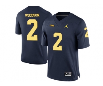 2016 Men's Jordan Brand Michigan Wolverines Charles Woodson #2 College Football Limited Jersey - Navy Blue