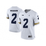 2016 Men's Jordan Brand Michigan Wolverines Charles Woodson #2 College Football Limited Jersey - White