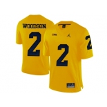 2016 Men's Jordan Brand Michigan Wolverines Charles Woodson #2 College Football Limited Jersey - Yellow