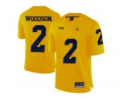 2016 Men's Jordan Brand Michigan Wolverines Charles Woodson #2 College Football Limited Jersey - Yellow