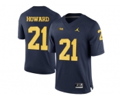 2016 Men's Jordan Brand Michigan Wolverines Desmond Howard #21 College Football Limited Jersey - Navy Blue