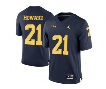 2016 Men's Jordan Brand Michigan Wolverines Desmond Howard #21 College Football Limited Jersey - Navy Blue