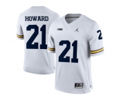 2016 Men's Jordan Brand Michigan Wolverines Desmond Howard #21 College Football Limited Jersey - White