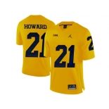 2016 Men's Jordan Brand Michigan Wolverines Desmond Howard #21 College Football Limited Jersey - Yellow