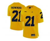 2016 Men's Jordan Brand Michigan Wolverines Desmond Howard #21 College Football Limited Jersey - Yellow