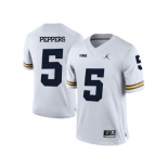 2016 Men's Jordan Brand Michigan Wolverines Jabrill Peppers #5 College Football Limited Jersey - White