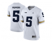 2016 Men's Jordan Brand Michigan Wolverines Jabrill Peppers #5 College Football Limited Jersey - White