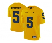 2016 Men's Jordan Brand Michigan Wolverines Jabrill Peppers #5 College Football Limited Jersey - Yellow