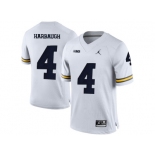 2016 Men's Jordan Brand Michigan Wolverines Jim Harbaugh #4 College Football Limited Jersey - White