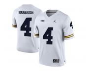 2016 Men's Jordan Brand Michigan Wolverines Jim Harbaugh #4 College Football Limited Jersey - White