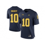 2016 Men's Jordan Brand Michigan Wolverines Tom Brady #10 College Football Limited Jersey - Navy Blue