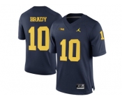 2016 Men's Jordan Brand Michigan Wolverines Tom Brady #10 College Football Limited Jersey - Navy Blue