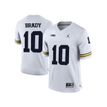 2016 Men's Jordan Brand Michigan Wolverines Tom Brady #10 College Football Limited Jersey - White