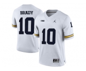 2016 Men's Jordan Brand Michigan Wolverines Tom Brady #10 College Football Limited Jersey - White