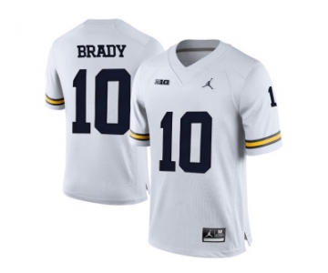 2016 Men's Jordan Brand Michigan Wolverines Tom Brady #10 College Football Limited Jersey - White