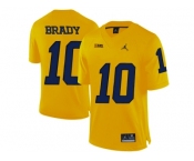 2016 Men's Jordan Brand Michigan Wolverines Tom Brady #10 College Football Limited Jersey - Yellow