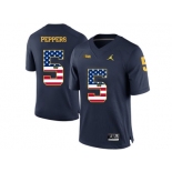 2016 US Flag Fashion-2016 Men's Jordan Brand Michigan Wolverines Jabrill Peppers #5 College Football Limited Jersey - Navy Blue