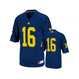 Men's Michigan Wolverines Denard Robinson #16 College Football Jersey - Navy Blue