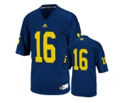 Men's Michigan Wolverines Denard Robinson #16 College Football Jersey - Navy Blue