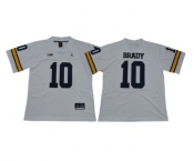 Michigan Wolverines #10 Tom Brady White College Football Jersey