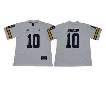 Michigan Wolverines #10 Tom Brady White College Football Jersey