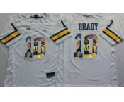 Michigan Wolverines #10 Tom Brady White Player Fashion Stitched NCAA Jersey