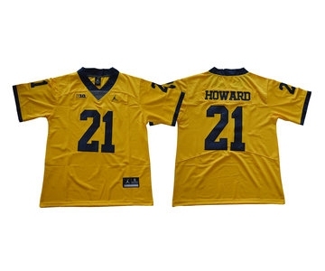 Michigan Wolverines #21 Desmond Howard Gold College Football Jersey