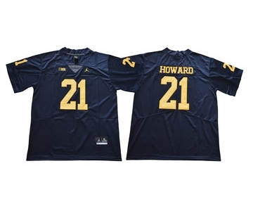 Michigan Wolverines #21 Desmond Howard Navy College Football Jersey