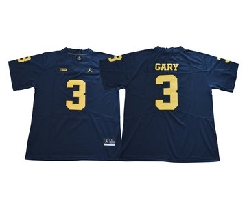 Michigan Wolverines #3 Rashan Gary Navy Jordan College Football Jersey