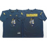 Michigan Wolverines #4 Jim Harbaugh Navy Blue Player Fashion Stitched NCAA Jersey