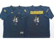 Michigan Wolverines #4 Jim Harbaugh Navy Blue Player Fashion Stitched NCAA Jersey