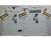 Michigan Wolverines #4 Jim Harbaugh White Player Fashion Stitched NCAA Jersey