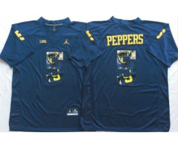 Michigan Wolverines #5 Jabrill Peppers Navy Blue Player Fashion Stitched NCAA Jersey