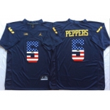 Michigan Wolverines #5 Jabrill Peppers Navy USA Flag College Jersey