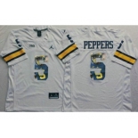 Michigan Wolverines #5 Jabrill Peppers White Player Fashion Stitched NCAA Jersey