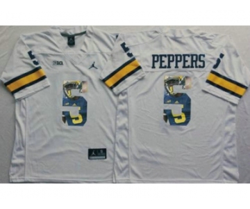 Michigan Wolverines #5 Jabrill Peppers White Player Fashion Stitched NCAA Jersey