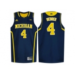 Michigan Wolverines Chirs Webber #4 Basketball Authentic Jersey - Navy Blue