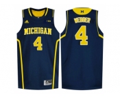 Michigan Wolverines Chirs Webber #4 Basketball Authentic Jersey - Navy Blue