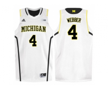 Michigan Wolverines Chirs Webber #4 Basketball Authentic Jersey - White