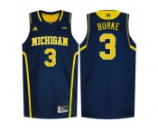 Michigan Wolverines Trey Burke #3 Basketball Authentic Jersey - Navy Blue