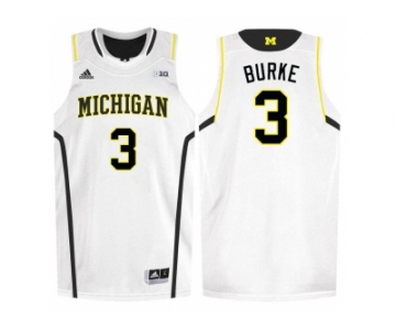 Michigan Wolverines Trey Burke #3 Basketball Authentic Jersey - White