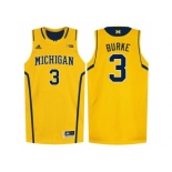 Michigan Wolverines Trey Burke #3 Basketball Authentic Jersey - Yellow