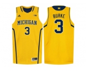 Michigan Wolverines Trey Burke #3 Basketball Authentic Jersey - Yellow