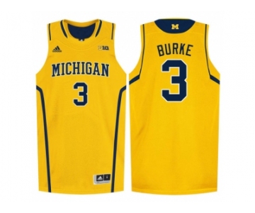 Michigan Wolverines Trey Burke #3 Basketball Authentic Jersey - Yellow