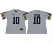 Wolverines #10 Tom Brady White Jordan Brand Limited Stitched NCAA Jersey