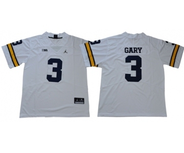 Wolverines #3 Rashan Gary White Jordan Brand Limited Stitched NCAA Jersey